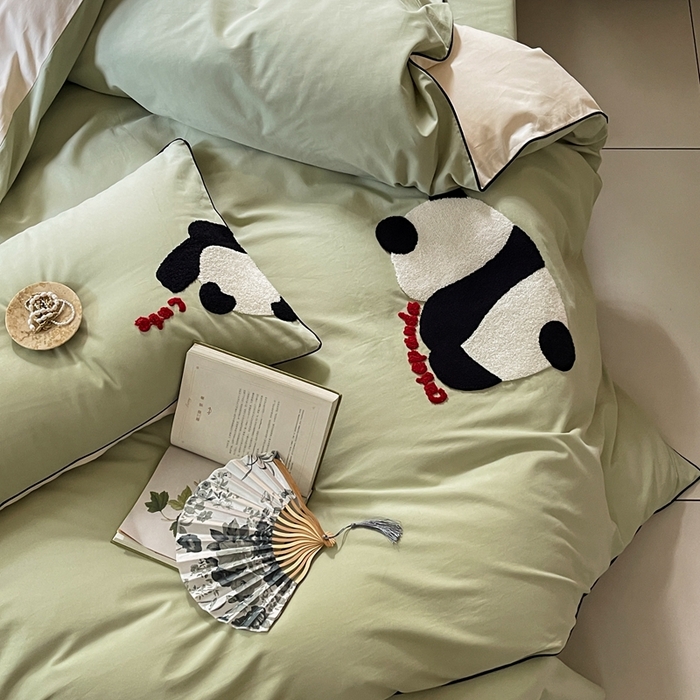 91家纺网 家纺一手货源 找家纺 （总）FORTWO 2023新款100S嵌线毛巾绣磨毛四件套