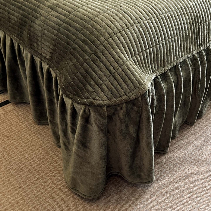 91家纺网 家纺一手货源 找家纺 大元 2025新款亲肤舒适兔绒包边美拉德系兔绒四件套 黑影玫瑰