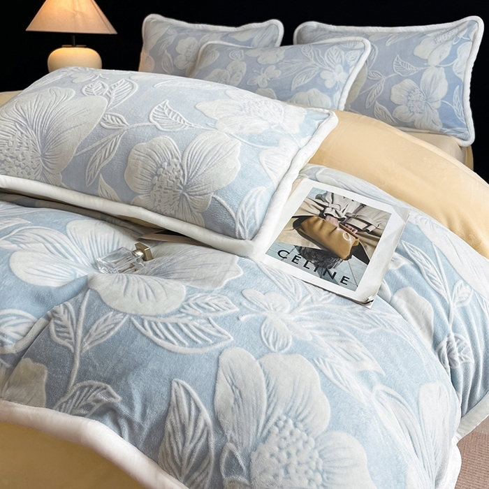 91家纺网 家纺一手货源 找家纺 （总）诺梵 2025新款8斤立体雕花牛奶绒四件套_控价标准高于139，加大高于149