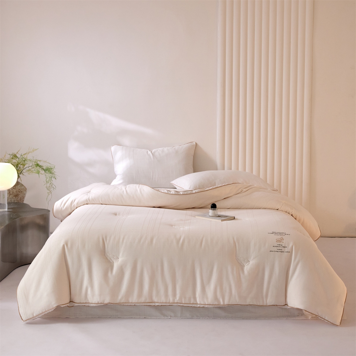 91家纺网 家纺一手货源 找家纺 （总）头等舱  2025新款全棉提花A类30大豆7A抗菌立体被（空镜图）