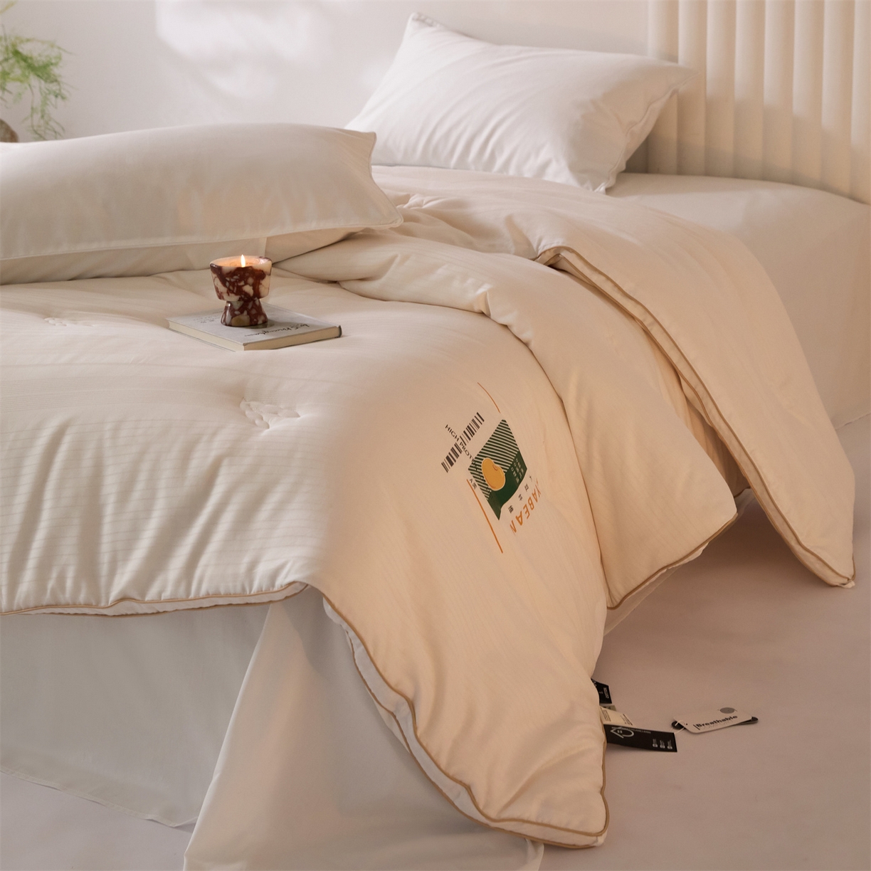 91家纺网 家纺一手货源 找家纺 （总）头等舱  2025新款全棉提花A类30大豆7A抗菌立体被（空镜图）