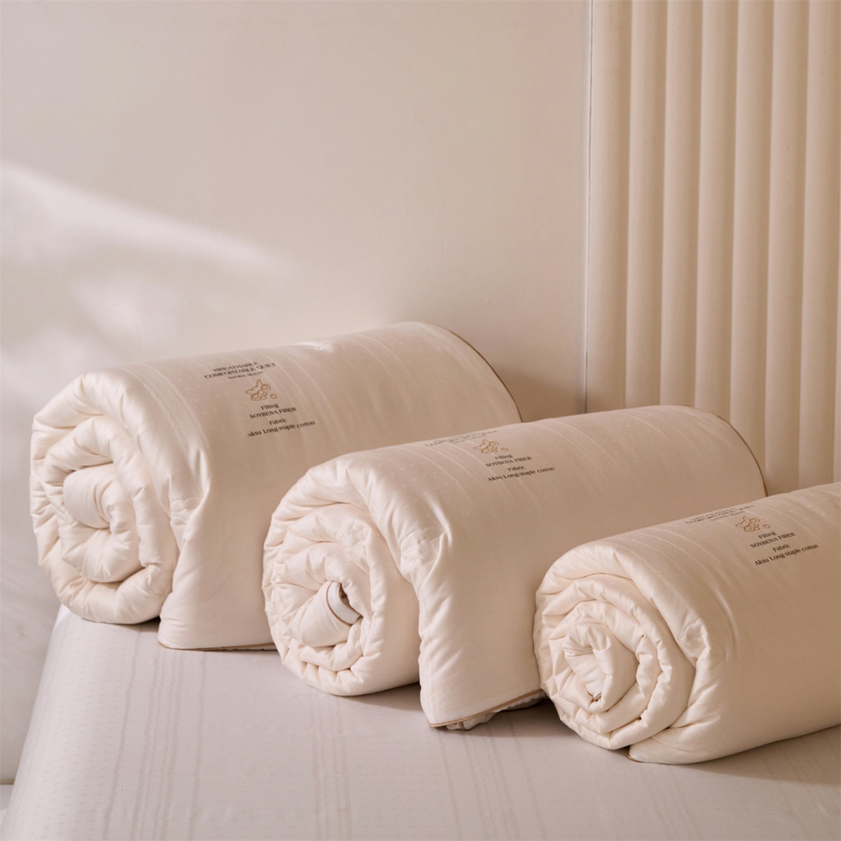 91家纺网 家纺一手货源 找家纺 头等舱  2025新款全棉提花A类30大豆7A抗菌立体被（空镜图） 菱形小调