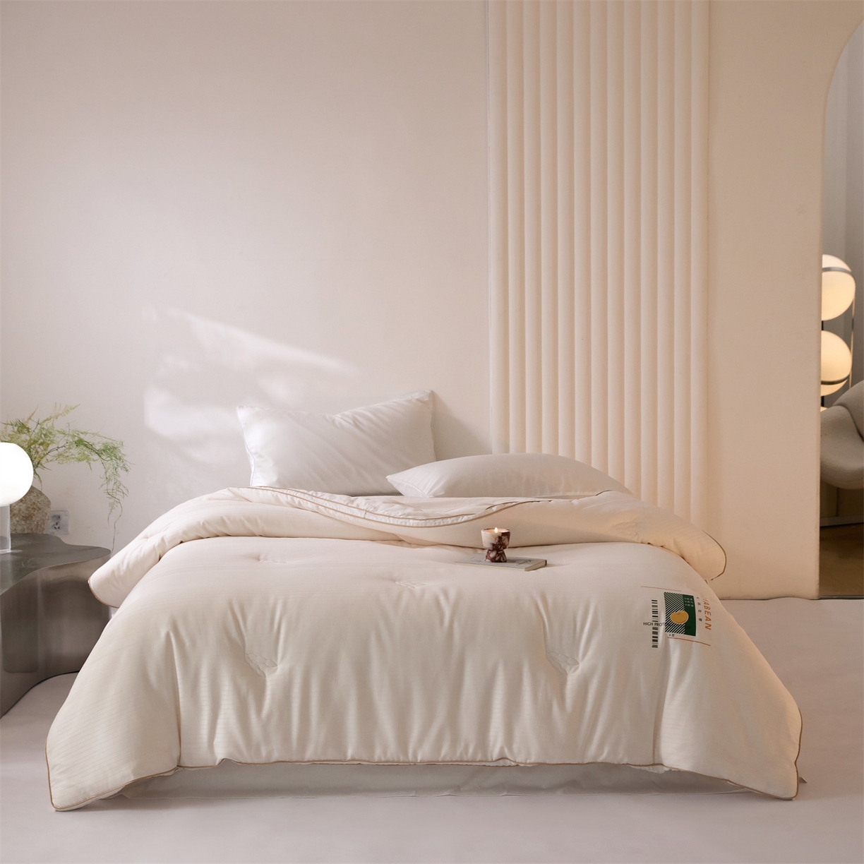 91家纺网 家纺一手货源 找家纺 头等舱  2025新款全棉提花A类30大豆7A抗菌立体被（空镜图） 在水一方