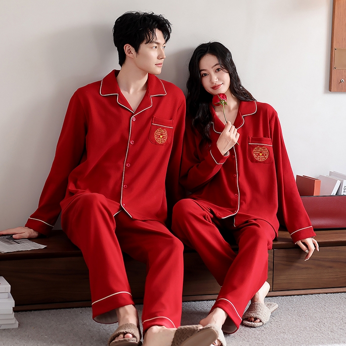 91家纺网 家纺一手货源 找家纺 （总）洛兰沙家居馆 2025新款红色薄绒保暖家居服