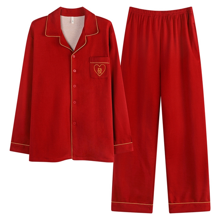 91家纺网 家纺一手货源 找家纺 （总）洛兰沙家居馆 2025新款红色薄绒保暖家居服