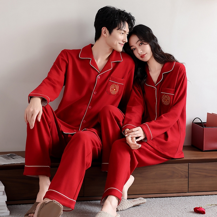 91家纺网 家纺一手货源 找家纺 （总）洛兰沙家居馆 2025新款红色薄绒保暖家居服