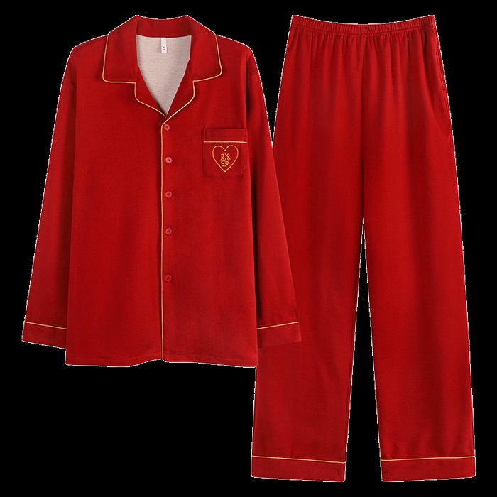 91家纺网 家纺一手货源 找家纺 （总）洛兰沙家居馆 2025新款红色薄绒保暖家居服