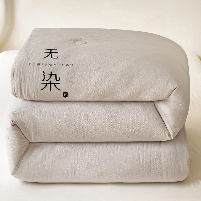 91家纺网 家纺一手货源 找家纺 梦莎被业 2025新款A类无染针织水洗棉大豆被拉链款二合一子母被春秋加厚冬被 经典灰