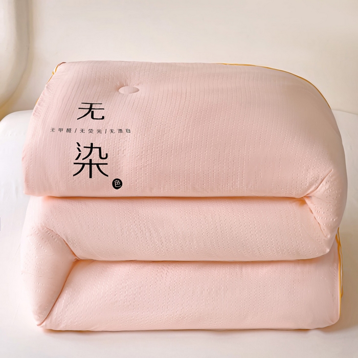 91家纺网 家纺一手货源 找家纺 梦莎被业 2025新款A类无染针织水洗棉大豆被拉链款二合一子母被春秋加厚冬被 优雅玉