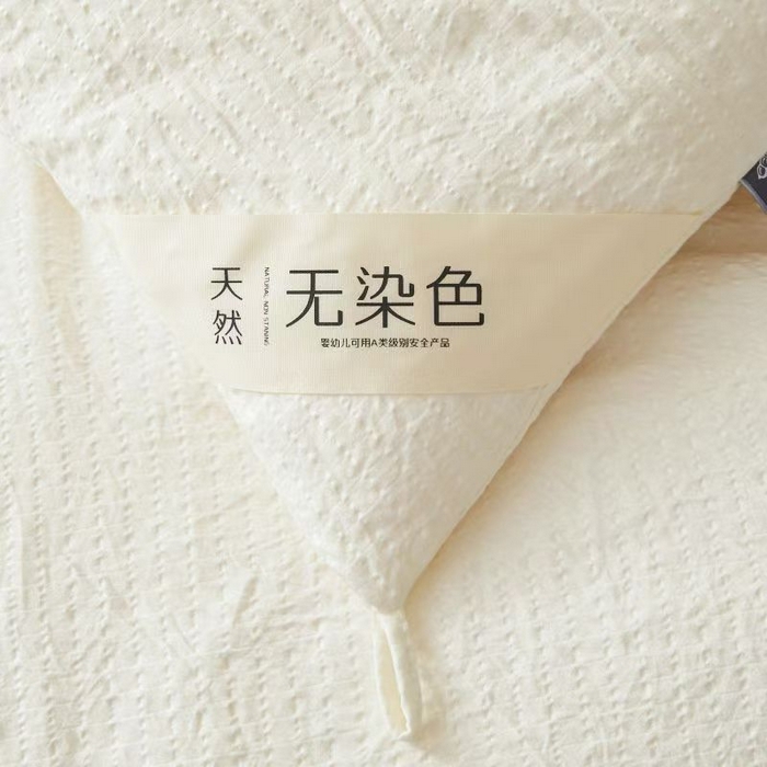 91家纺网 家纺一手货源 找家纺 梦莎被业 2025新款A类无染针织水洗棉大豆被拉链款二合一子母被春秋加厚冬被 珍珠白