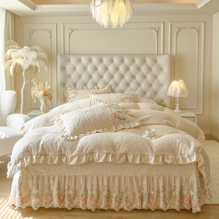 91家纺网 家纺一手货源 找家纺 （总）恋尚 2025新款雕花牛奶绒保暖床盖四件套-巴黎春天（控价280）