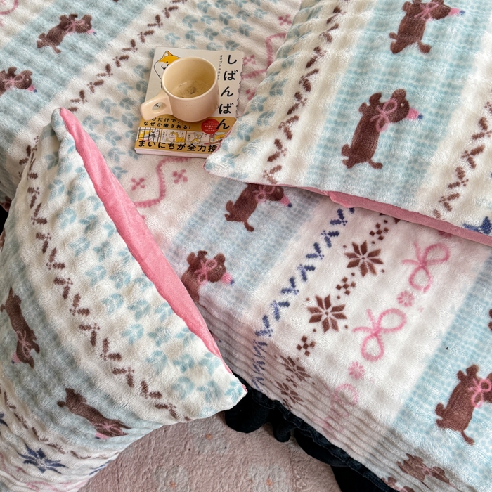 91家纺网 家纺一手货源 找家纺 爱多多家居 2025新款兔兔泡泡牛奶绒床裙单品床裙床裙单件三件套 床裙-快乐小狗