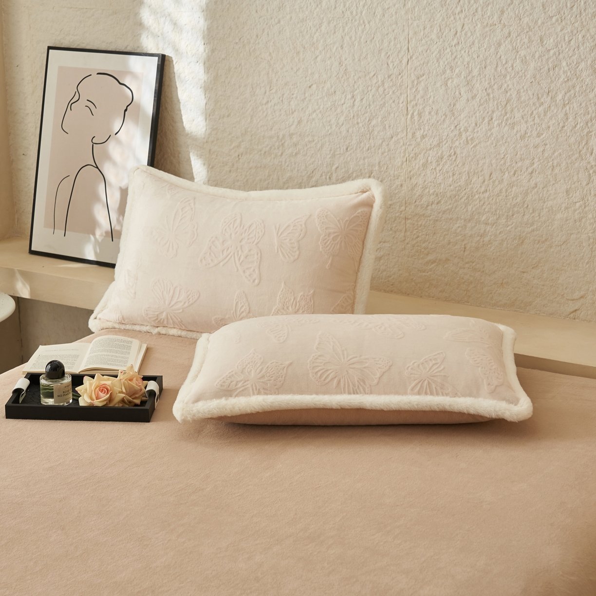 91家纺网 家纺一手货源 找家纺 晨曦家纺 2025新款加厚加绒牛奶绒雕花四件套暖暖少女温柔风 金粉世家-咖