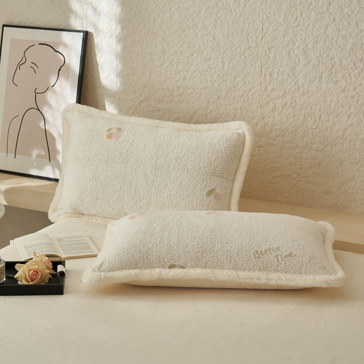 91家纺网 家纺一手货源 找家纺 晨曦家纺 2025新款加厚加绒牛奶绒雕花四件套暖暖少女温柔风 小确幸-奶黄