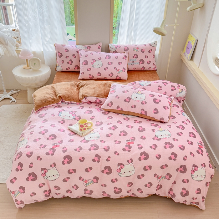 91家纺网 家纺一手货源 找家纺 （总）梦舒阳家纺 2025牛奶绒四件套牛奶绒单被套牛奶绒床笠款四件套小清新可爱套件