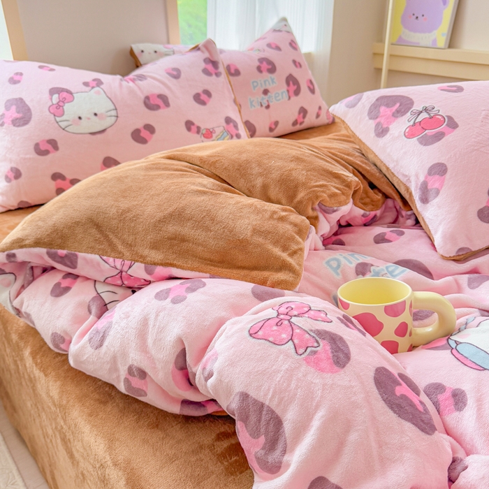 91家纺网 家纺一手货源 找家纺 （总）梦舒阳家纺 2025牛奶绒四件套牛奶绒单被套牛奶绒床笠款四件套小清新可爱套件