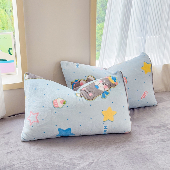 91家纺网 家纺一手货源 找家纺 梦舒阳家纺 2025牛奶绒四件套牛奶绒单被套牛奶绒床笠款四件套小清新可爱套件 布丁狗