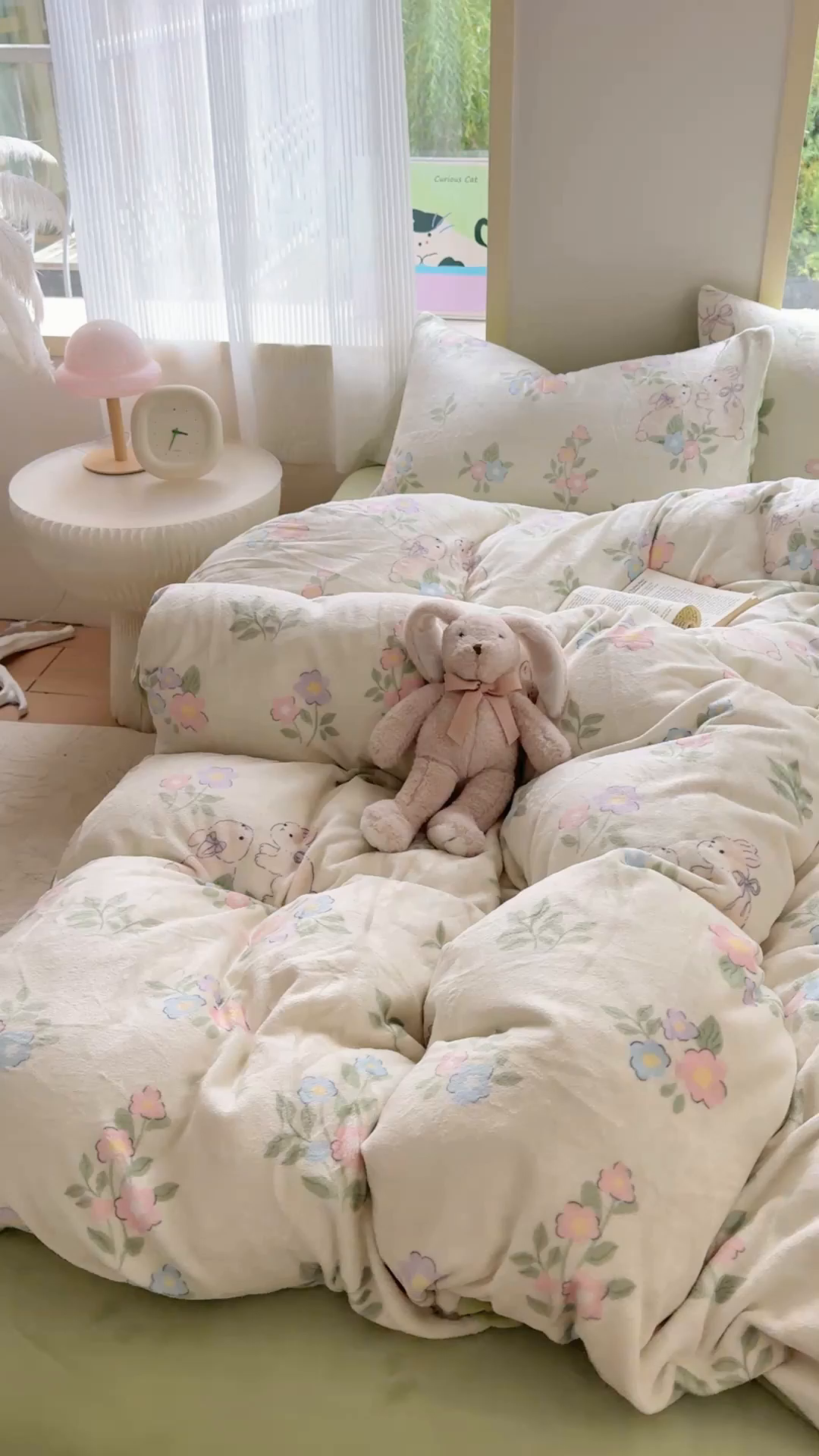 91家纺网 家纺一手货源 找家纺 梦舒阳家纺 2025牛奶绒四件套牛奶绒单被套牛奶绒床笠款四件套小清新可爱套件 绿意盎然