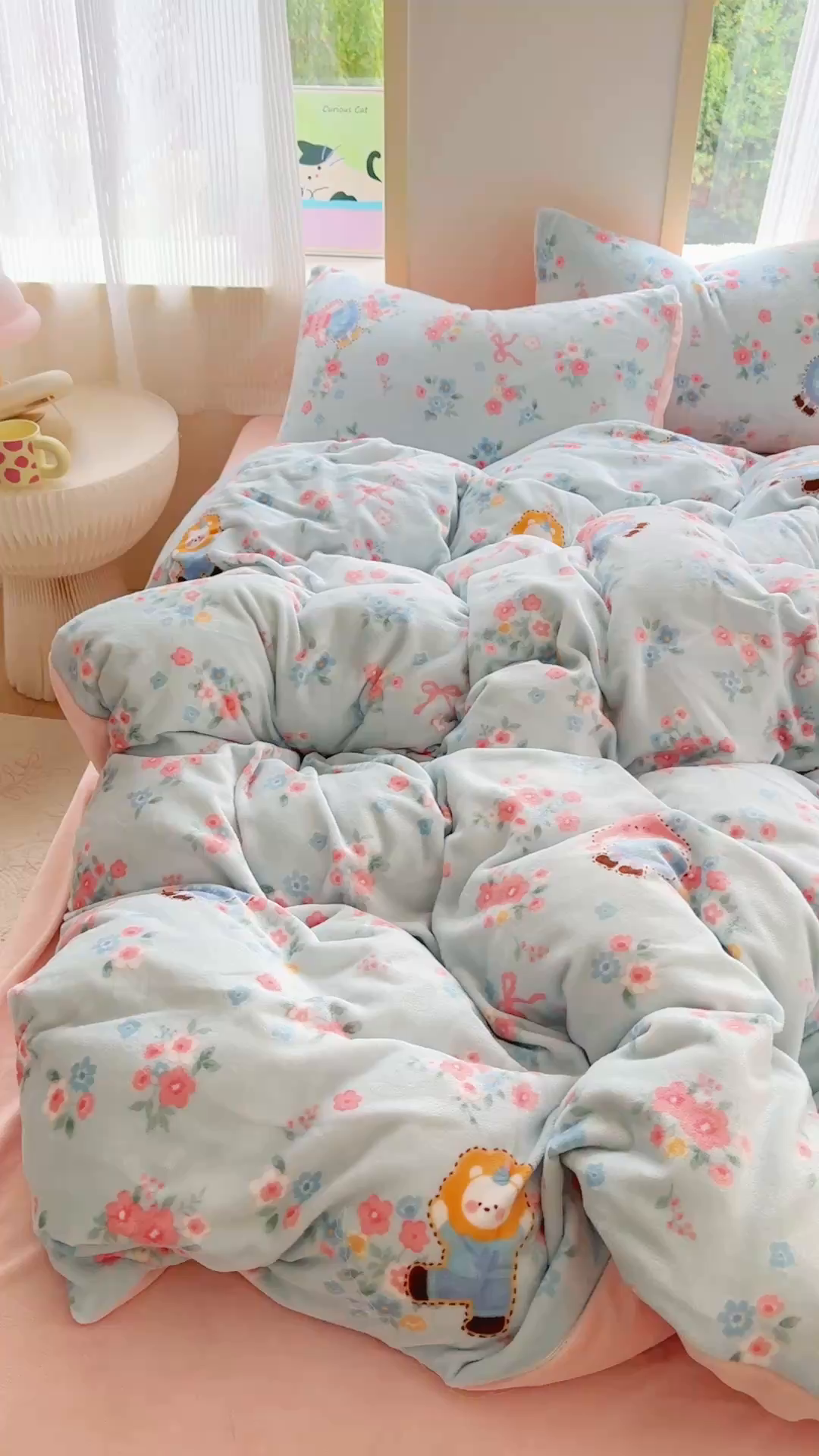 91家纺网 家纺一手货源 找家纺 梦舒阳家纺 2025牛奶绒四件套牛奶绒单被套牛奶绒床笠款四件套小清新可爱套件 一帘幽梦