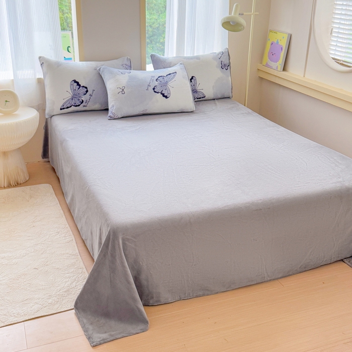 91家纺网 家纺一手货源 找家纺 梦舒阳家纺 2025牛奶绒四件套牛奶绒单被套牛奶绒床笠款四件套小清新可爱套件 炫影蝴蝶