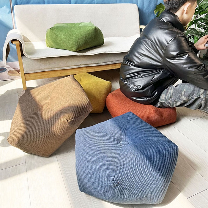 91家纺网 家纺一手货源 找家纺 （总）李帅家居 2025新款加厚棉麻八角坐墩亚麻飘窗垫蒲团垫子地板垫沙发抱枕