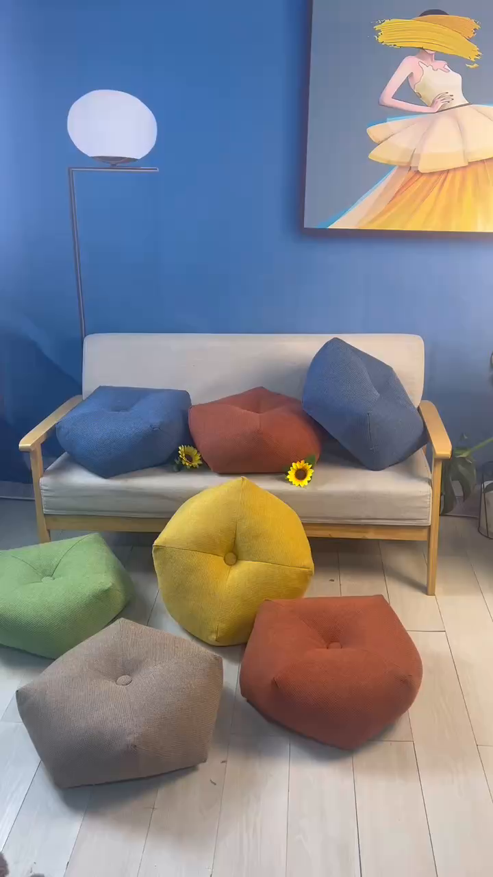 91家纺网 家纺一手货源 找家纺 （总）李帅家居 2025新款加厚棉麻八角坐墩亚麻飘窗垫蒲团垫子地板垫沙发抱枕