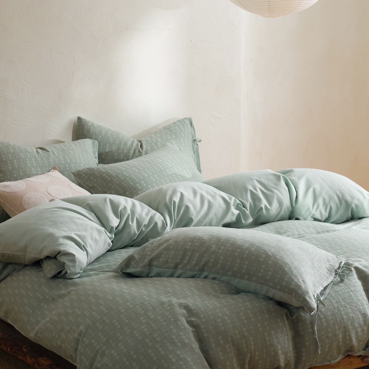 91家纺网 家纺一手货源 找家纺 （总）久典家居 2025新款全棉色织提花系带款四件套-花锦系列（买家秀找客服)