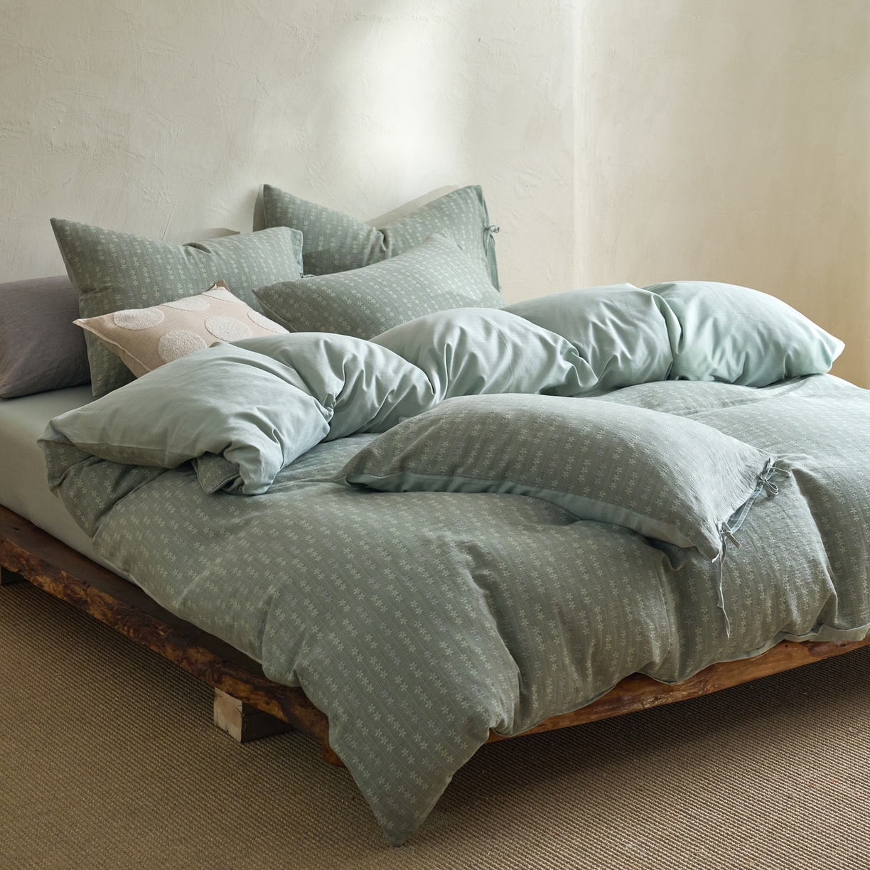 91家纺网 家纺一手货源 找家纺 （总）久典家居 2025新款全棉色织提花系带款四件套-花锦系列（买家秀找客服)