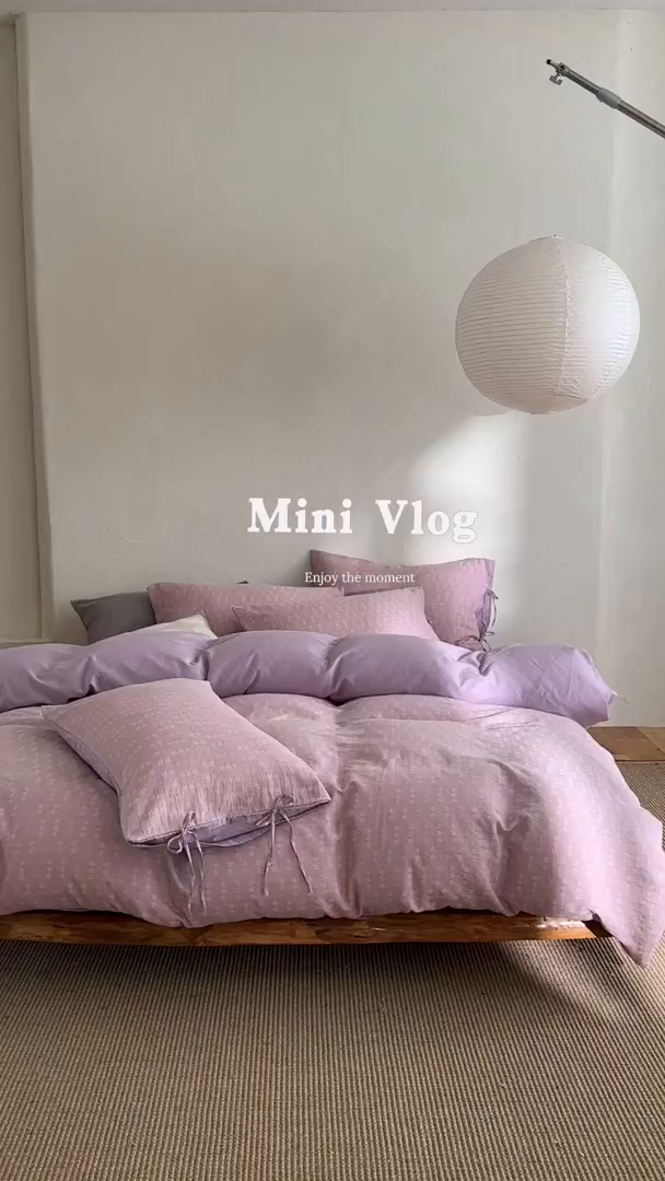 91家纺网 家纺一手货源 找家纺 久典家居 2025新款全棉色织提花系带款四件套-花锦系列（买家秀找客服) 花锦-紫