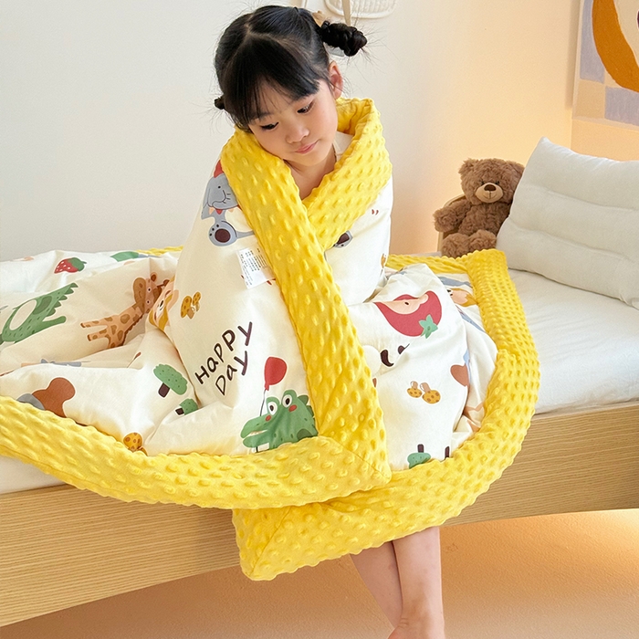 91家纺网 家纺一手货源 找家纺 （总）2025新款3D触感全棉豆豆被儿童豆豆被春秋被冬被幼儿园被子