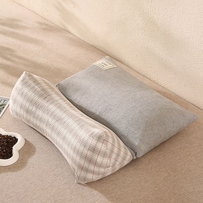 91家纺网 家纺一手货源 找家纺 金牛枕芯 2025新款三角牵引组合养麦枕头枕芯 浅灰