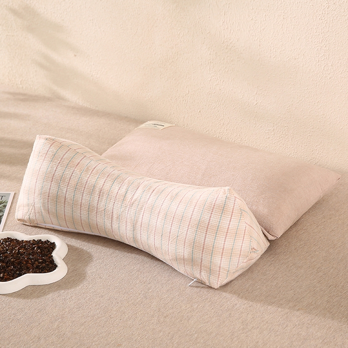 91家纺网 家纺一手货源 找家纺 金牛枕芯 2025新款三角牵引组合养麦枕头枕芯 卡其