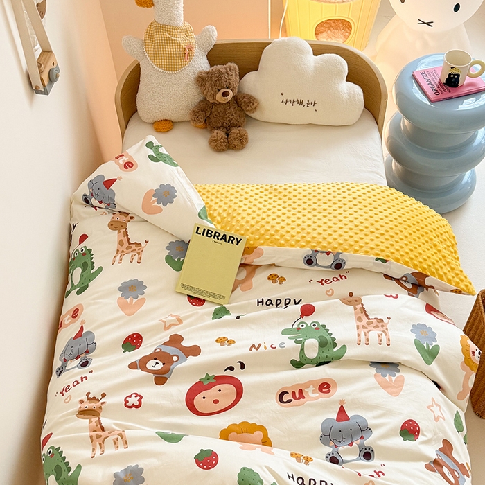 91家纺网 家纺一手货源 找家纺 2025新款3D触感全棉豆豆被儿童豆豆被春秋被冬被幼儿园被子 布拉乐园-可拆款