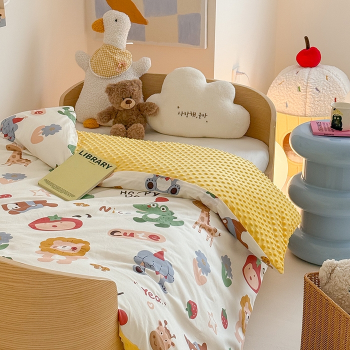91家纺网 家纺一手货源 找家纺 2025新款3D触感全棉豆豆被儿童豆豆被春秋被冬被幼儿园被子 布拉乐园-可拆款
