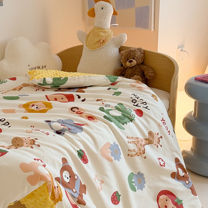 91家纺网 家纺一手货源 找家纺 2025新款3D触感全棉豆豆被儿童豆豆被春秋被冬被幼儿园被子 布拉乐园-可拆款