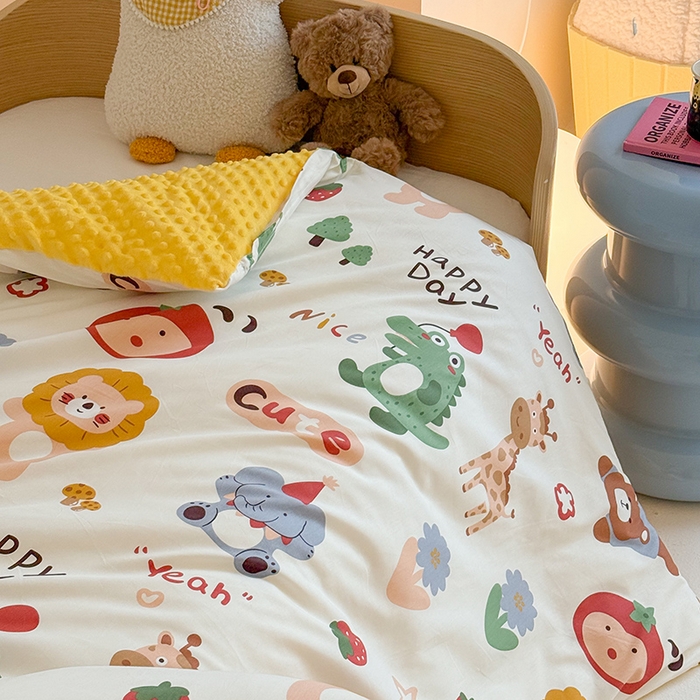 91家纺网 家纺一手货源 找家纺 2025新款3D触感全棉豆豆被儿童豆豆被春秋被冬被幼儿园被子 布拉乐园-可拆款