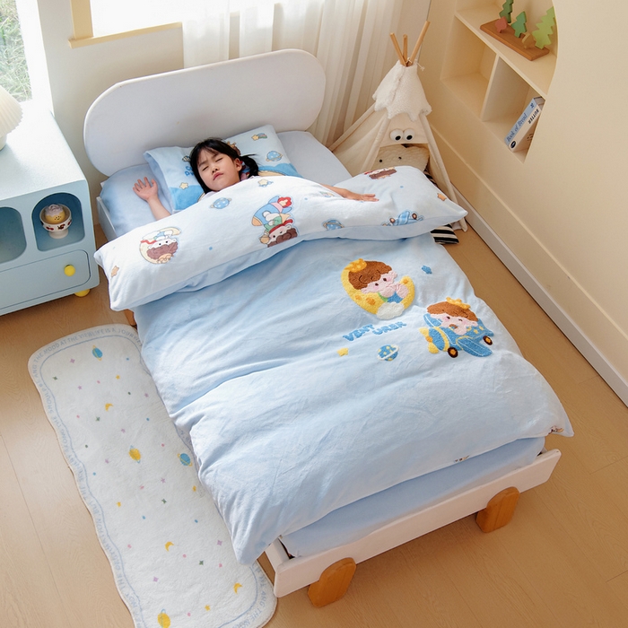 91家纺网 家纺一手货源 找家纺 （总）鱼宝 2025新款毛巾绣牛奶绒被套被芯套件