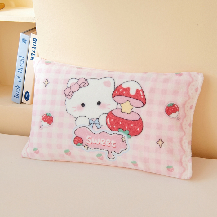 91家纺网 家纺一手货源 找家纺 鱼宝 2025新款毛巾绣牛奶绒被套被芯套件 糖糖猫