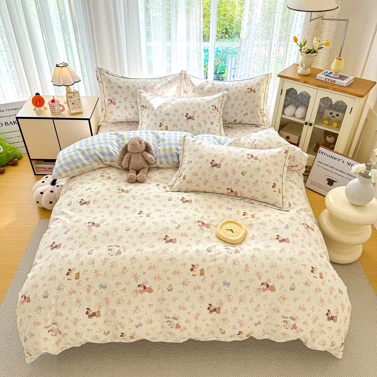 91家纺网 家纺一手货源 找家纺 （总）红粉佳人家纺 2025新款12868纯棉系列全棉四件套