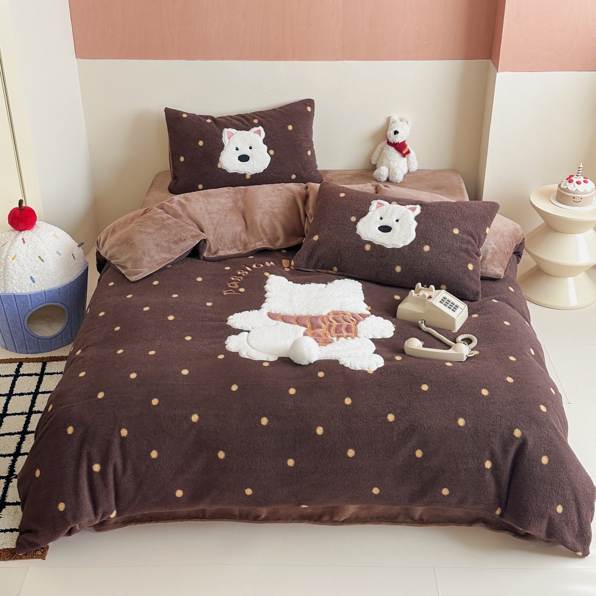 （总）桃喜 2025新款仿羊绒贴布绣四件套（会员-5）