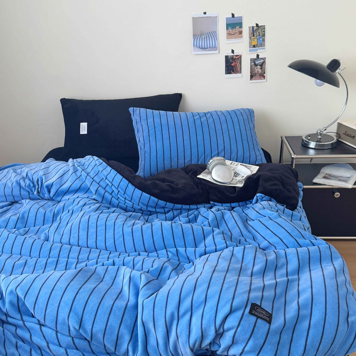 91家纺网 家纺一手货源 找家纺 （总）桃喜 2025新款条纹牛奶绒系列四件套（会员-5）