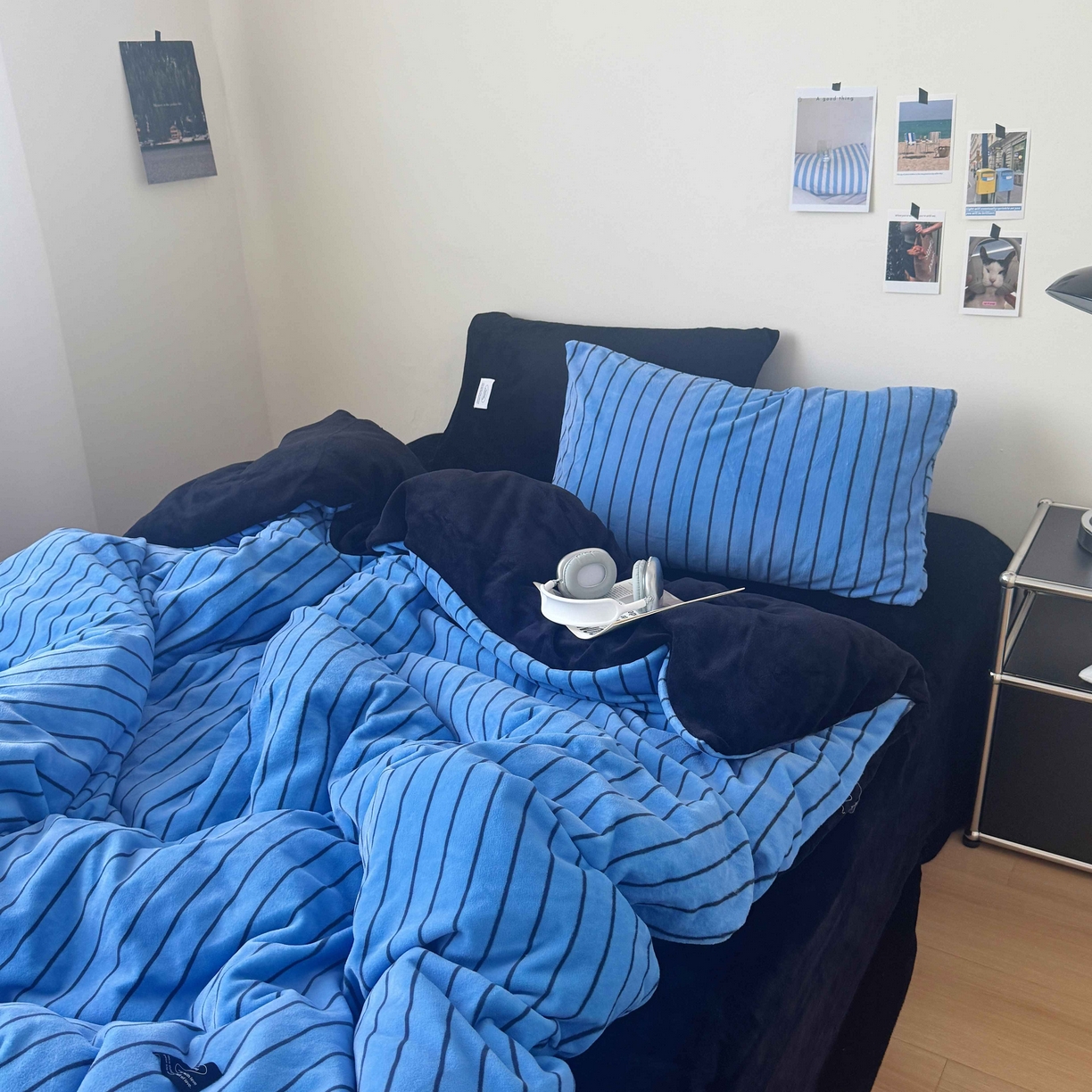 91家纺网 家纺一手货源 找家纺 （总）桃喜 2025新款条纹牛奶绒系列四件套（会员-5）