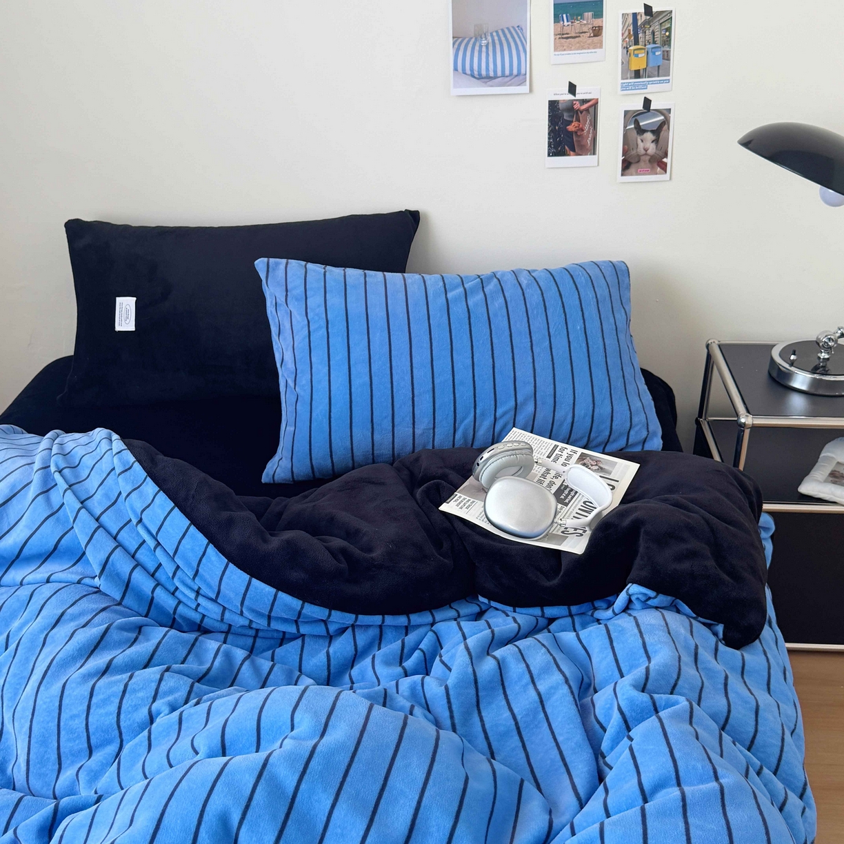 91家纺网 家纺一手货源 找家纺 （总）桃喜 2025新款条纹牛奶绒系列四件套（会员-5）