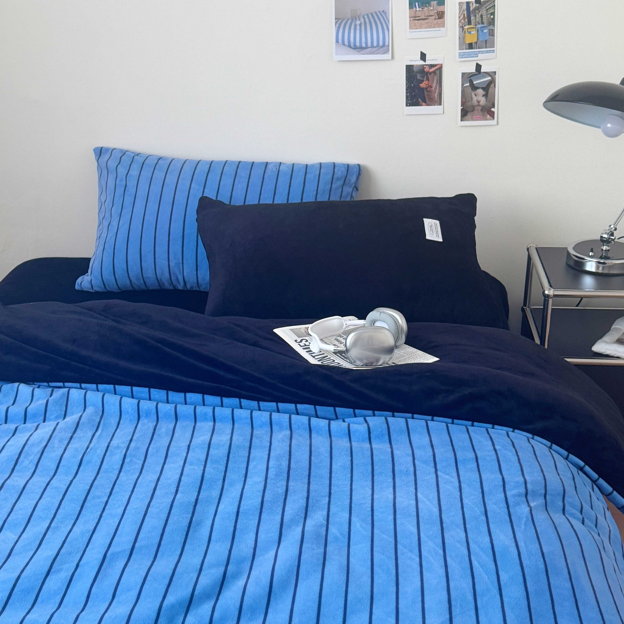 91家纺网 家纺一手货源 找家纺 （总）桃喜 2025新款条纹牛奶绒系列四件套（会员-5）