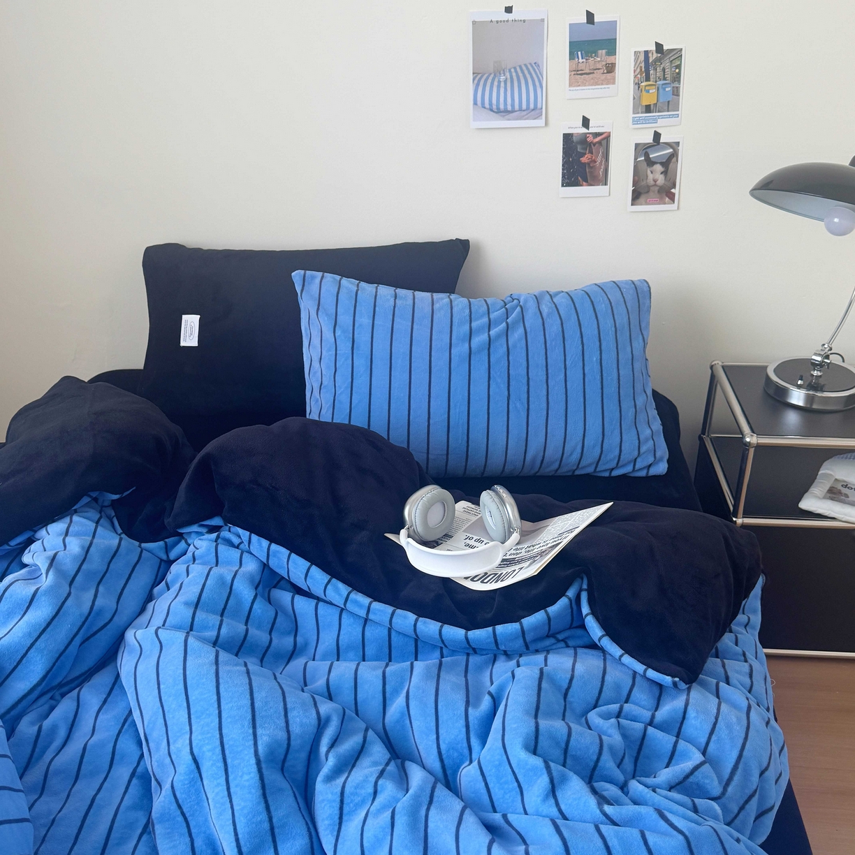 91家纺网 家纺一手货源 找家纺 （总）桃喜 2025新款条纹牛奶绒系列四件套（会员-5）