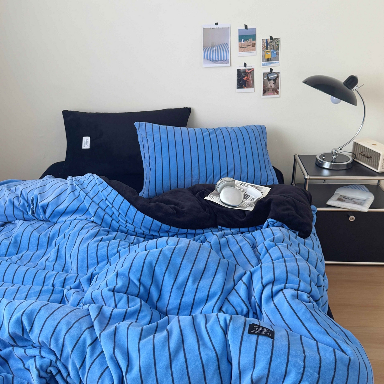 91家纺网 家纺一手货源 找家纺 （总）桃喜 2025新款条纹牛奶绒系列四件套（会员-5）