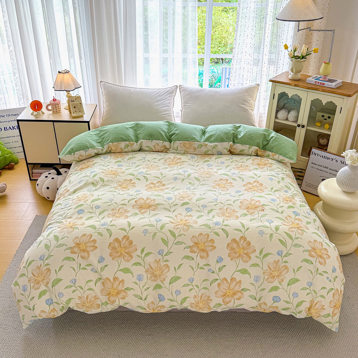 91家纺网 家纺一手货源 找家纺 红粉佳人家纺 2025新款12868纯棉系列全棉四件套 旷野听风