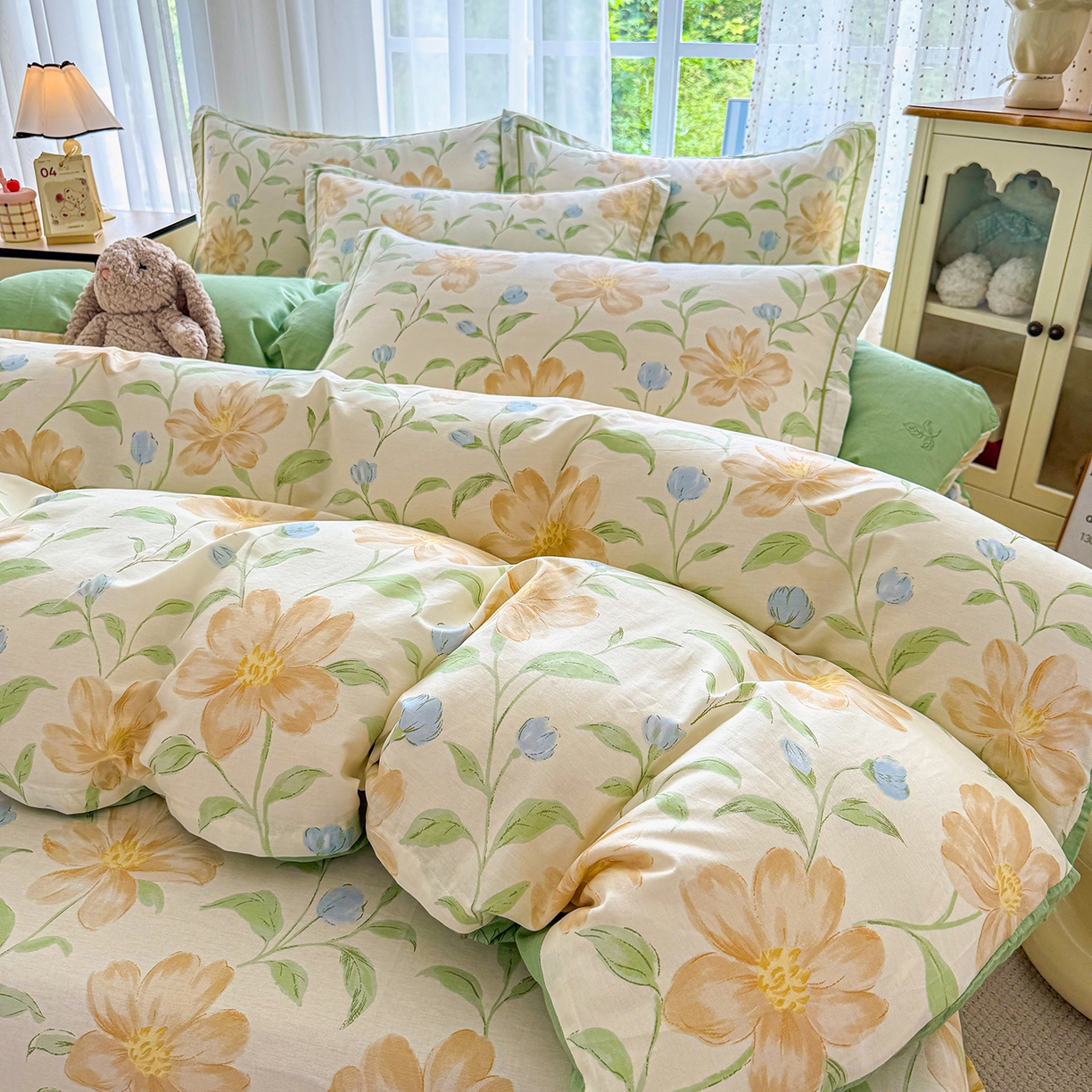 91家纺网 家纺一手货源 找家纺 红粉佳人家纺 2025新款12868纯棉系列全棉四件套 旷野听风