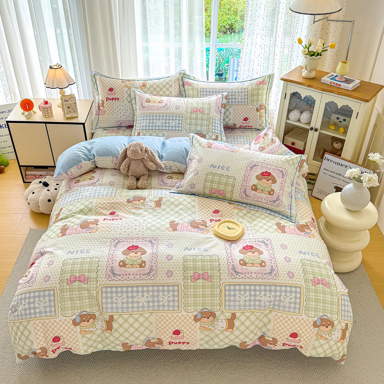 红粉佳人家纺 2025新款12868纯棉系列全棉四件套 趴趴乐园