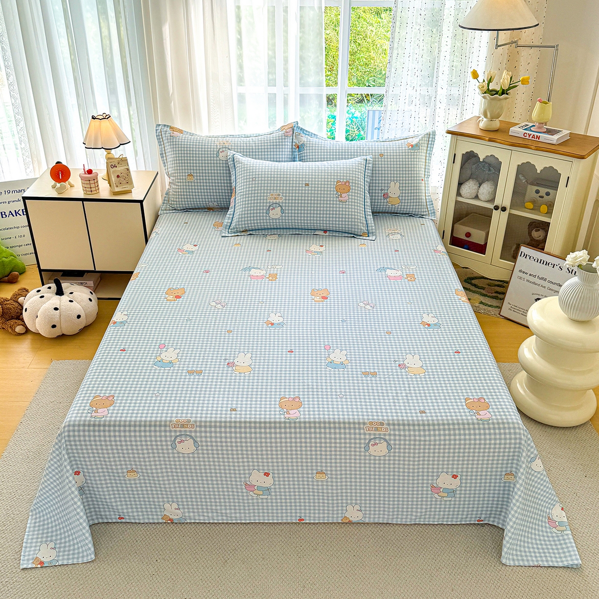 91家纺网 家纺一手货源 找家纺 （总）红粉佳人家纺 2025新款12868纯棉系列全棉单床单